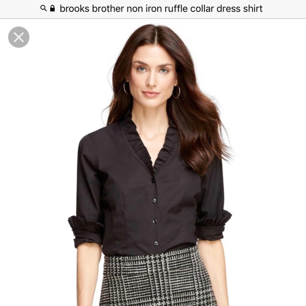 Brooks Brother Non Iron Ruffle Collar Shirt - New